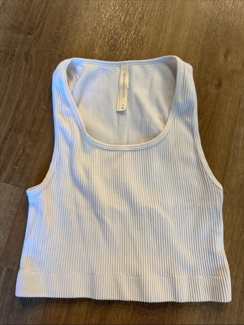 Babaton by Aritzia White Ribbed Cropped Tank